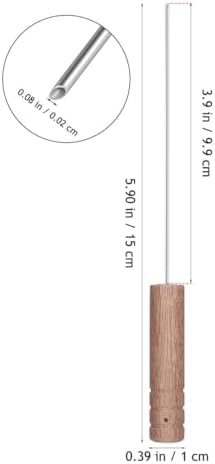 VOSAREA Worm Threader Fishing Tool, 5.89 in Stainless Steel Bait Needle with Wood Handle for Carp Rigging, Freshwater and Saltwater Anglers - Image 2