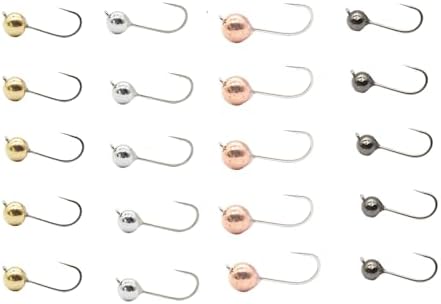 ALICHINO Tungsten Fly Tying Jig Heads for Fly Fishing Small Round Ball Crappie Jig Heads Tungsten Nano Jigs Kit Tungsten Beads with Hook by ALICHINO