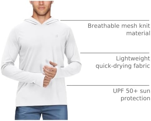 Roadbox Mens Fishing Sun Hoodie, Long Sleeve UPF 50+ UV Protection Shirts - Image 4