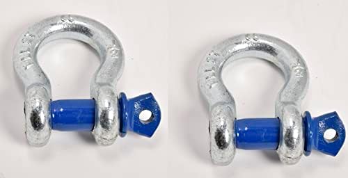 Hi-Gear 4 Pack Galvanized-Blue Rigging 1/2" Bow Shackles D Ring Rugged 10Ton 22000Lb Breaking Strength WLL 2Ton 4400 lb w 5/8'' Pin Clevis Screw Heavy Duty f Marine Boat Anchor ATV UTV Recovery - Image 5