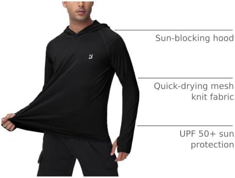 Roadbox Men's UPF 50+ Fishing Shirts, Long Sleeve UV Sun Protection Hoodie - Image 4