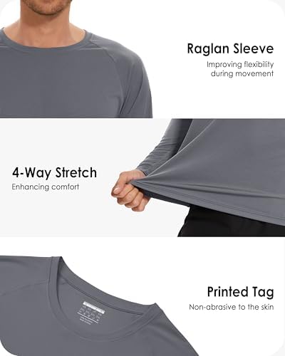 Boladeci Men's UPF 50+ Sun Protection UV SPF Shirts Long Sleeve Lightweight Quick Dry Swim T-Shirts Rash Guard - Image 5