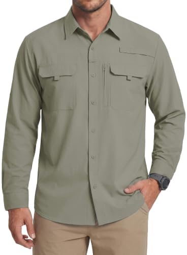 WULFUL Men's Sun Protection Fishing Shirts UPF 50+ Lightweight Quick Dry Cooling Long Sleeve Shirts for Work Hiking Safari by WULFUL