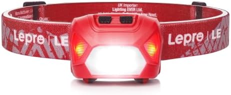 Lepro Headlamp Battery Powered Waterproof LED Headlight 6 Modes - Red by Lepro