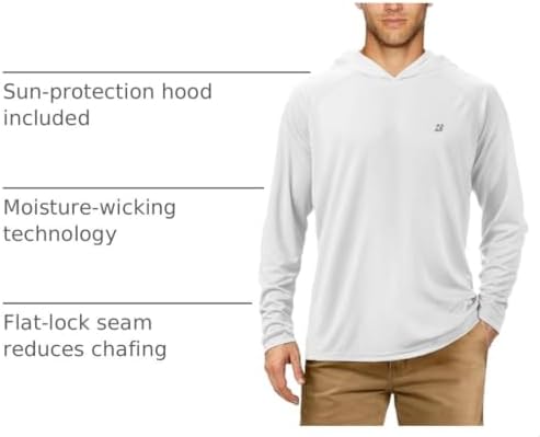 Roadbox Mens Fishing Sun Hoodie, Long Sleeve UPF 50+ UV Protection Shirts - Image 4