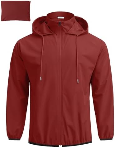 COOFANDY Men's Light Rain Jacket Packable Waterproof Raincoat Windbreaker by COOFANDY