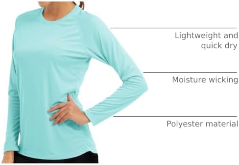 MAGCOMSEN Women's Long Sleeve Shirts UPF 50+ Sun Protection Shirts for Hiking Fishing Workout Rash Guard - Image 4