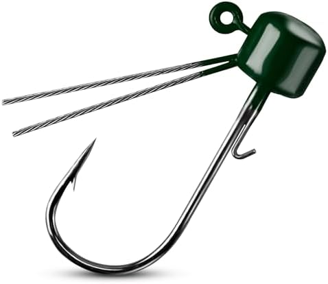 Dr.Fish 10 Pack Ned Rig Jig Heads, Weedless Mushroom Jig Heads Bass Fishing Hooks for Soft Lures Swimbaits Worms Freshwater by DrFish