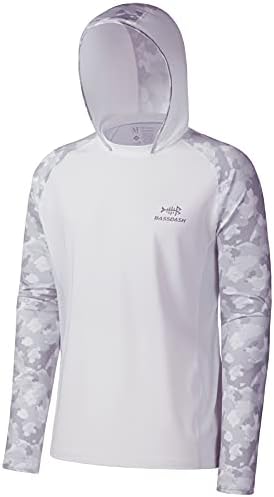 BASSDASH Men’s UPF 50 Performance Fishing Shirt Cooling Hoodie Camo Long Sleeve FS17M by Bassdash