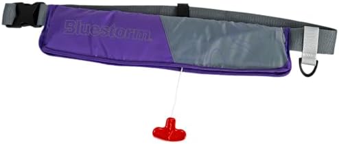 BLUESTORM Cirro 16 Manual Inflatable Belt Pack for Adults | US Coast Guard (USCG) Approved Life Jacket Waist Belt PFD for SUP Paddleboarding, Fishing & Kayaking by Bluestorm
