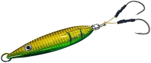 Calissa Offshore Tackle Fast Fall Jig 80g 150g 250g 300LBS Assist Hooks 3/0 Butterfly - Vertical Speed Lure Slow Pitch Flat - Glow Color Painted on Both Sides - Image 4