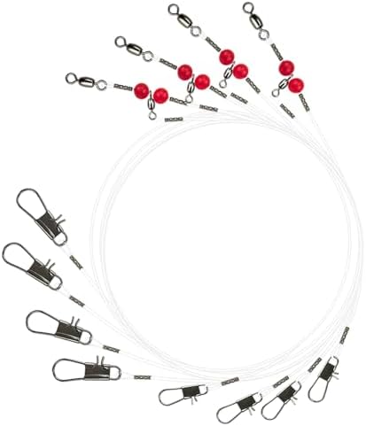 Narcissus Double Drop Saltwater Fishing Rig –2 Hook Bottom Rigs with Swivels & Snaps, Pre-Tied Surf Pier Boat Leader Line for Snapper, Bass, Mackerel, Catfish by Narcissus