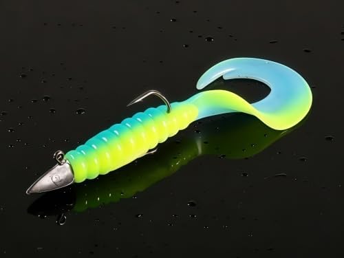1/2/3/4/5in Curly Tail Grub Soft Swimbait Crappie Bass Lure Kit Bulk Pack - Image 5