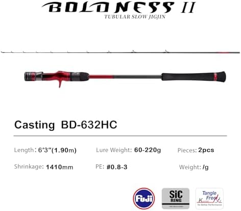 PURELURE Jigging Rods Saltwater Fast Jigging Rod Spinning Baitcasting 6'3'' - Image 2