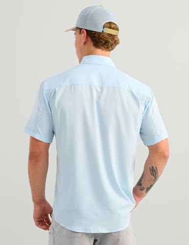 HUK Men's Tide Point Kc Scott Original Artwork Short Sleeve Shirt, Fishing Button Down - Image 3
