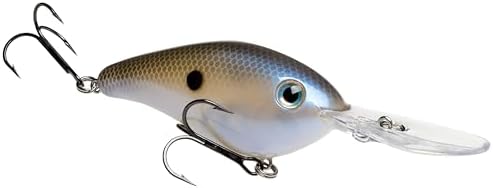 Strike King Pro Model 6XD Fishing Lure, Deep Diving Crankbait, Unique Curved Bill, Free-Floating Rattle Chambers, 1-Ounce, Dives to 19-Feet, Size 1 Treble Hooks by StrikeKing