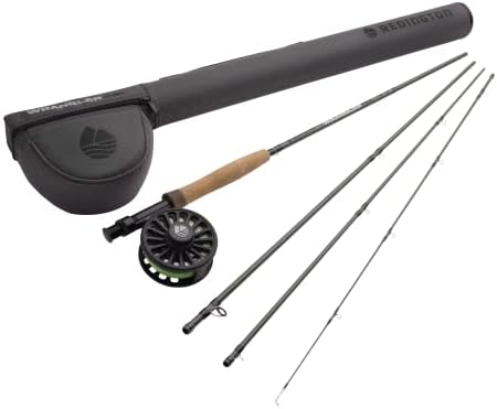 Redington Wrangler Fly Fishing Kit, Medium Fast Action Rod, Crosswater Reel, Fly Line, Leader, & Carrying Case by REDINGTON