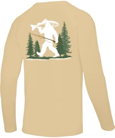 Men's UPF 50+ Sun Fishing Shirt, Long Sleeve UV Protection Tee, Quick Dry Rash Guard for Outdoor Swim Hiking by Twekfish