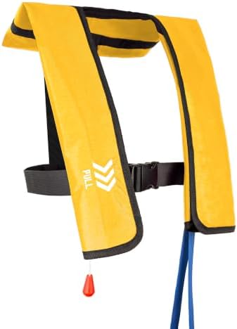Manual Inflatable Life Jacket,Preserver PFD for Adults,Life Vest for Adults,Supports Weight up to 330 pounds by NAUTISHIELD
