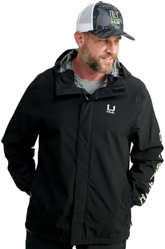 HUK - Men's Storm Jacket, Heavy Duty Fishing Rain Coat by HUK