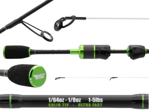 Eurotackle Rise Spinning Rod Ultralight Fishing | 2 Pieces | UL Rod for Panfish, Trout, Crappie | T25 Carbon by Eurotackle