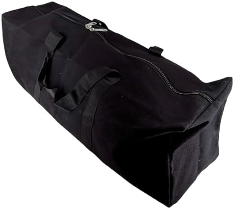 ADROIT Heavy Duty Double Zipper Black Canvas Bag | Sizes 16" 24" 32" 48" 60" | Double-Reinforced Nylon Straps by ADROIT