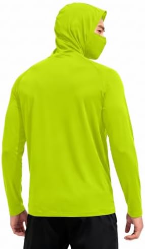 HovSiyla Mens Fishing Hoodie UV Sun Protection Shirts UPF Rash Guard Long Sleeve Shirts Hiking Performance Mesh Face Mask Top - Image 2