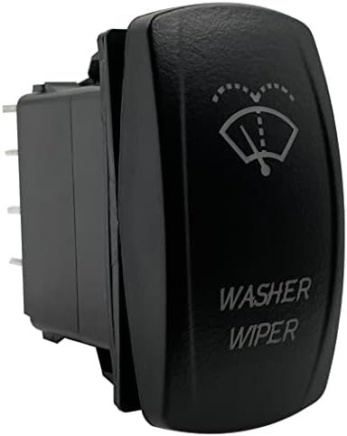 12V 24V RED Washer Wiper DPDT Momentary Rocker Switch with Wires 7 PIN Mom (ON)-Off-ON DPDT Wiper Switches for Automotive Truck Boat Trailer Pickup RZR UTV Motorcycle RV SUV Dash Replace - Image 4