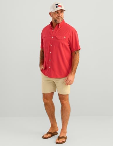 HUK Men's Tide Point Kc Scott Original Artwork Short Sleeve Shirt, Fishing Button Down - Image 2