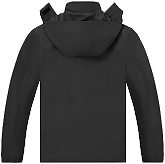 TEZO Mens Rain Jacket Waterproof with Hooded Hiking Coat Lightweight Windbreaker - Image 3