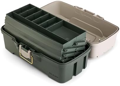 Plano Three-Tray Tackle Box Bass Kit, Tan/Green, Rust-Proof Brass Latch, Top-Access Tray Compartments with Deep Storage, Made in the USA, Portable Fishing Gear Storage Organizer - Image 6