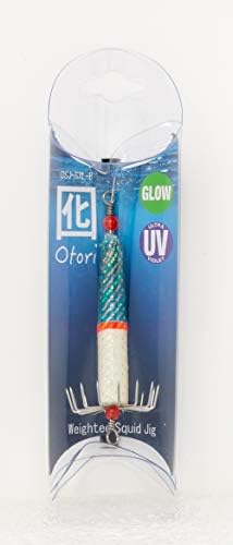 Otori Squid Jig, Weighted, 1 Pack, 1 oz, 1-1/8" Diameter Hook, Glow in the Dark by BeauMac