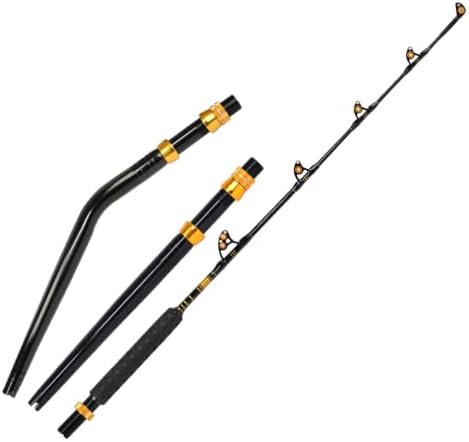 Fiblink Bent Butt Fishing Rod 2-Piece Saltwater Offshore Trolling Rod Big Game Roller Rod Conventional Boat Fishing Pole by Fiblink