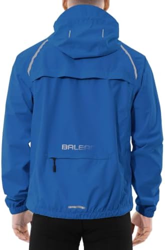 baleaf Men's Rain Jacket Waterproof Hood Lightweight Reflective Packable by baleaf