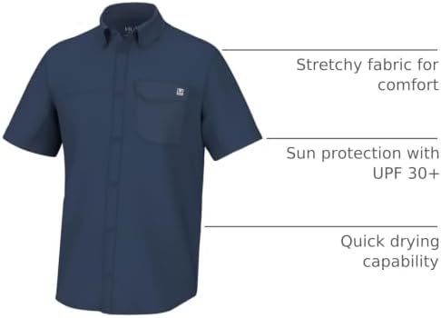 HUK Men's Tide Point Kc Scott Original Artwork Short Sleeve Shirt, Fishing Button Down - Image 4