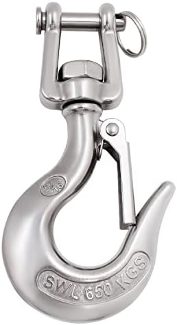 SHENGHUISS Clevis Slip Hook 304 Stainless Steel with Safety Latch, Swivel Lifting Hoisting Chain Hooks for Rigging Crane Towing Winch Wrecker ATV Trailer by SHENGHUISS