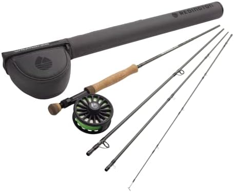 Redington Wrangler Fly Fishing Kit, Medium Fast Action Rod, Crosswater Reel, Fly Line, Leader, & Carrying Case by REDINGTON
