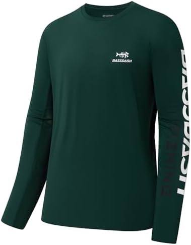 BASSDASH Fishing T Shirts for Men UV Sun Protection UPF 50+ Long Sleeve Tee T-Shirt by Bassdash