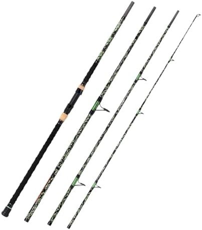 Fiblink Surf Fishing Rod,Carbon Fiber Spinning Beach Surf Rod,2Piece/3Piece/4Piece Travel Fishing Rod,Green Camouflage Pattern Design,Surf Fishing 9'6"/10'/12'/15' - Image 2