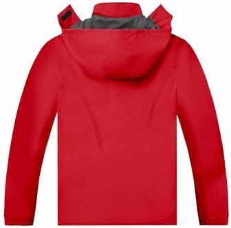 TEZO Mens Rain Jacket Waterproof with Hooded Hiking Coat Lightweight Windbreaker - Image 3