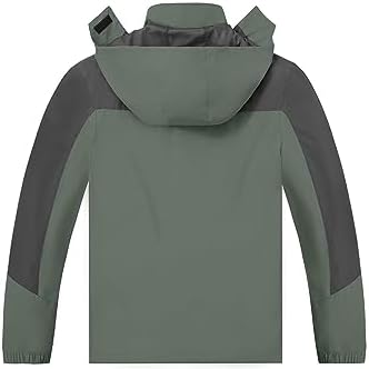 TEZO Mens Rain Jacket Waterproof with Hooded Hiking Coat Lightweight Windbreaker - Image 3