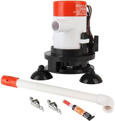 SEAFLO 09 Series Portable Livewell Aeration Pump Kit - 12V, 350 GPH, Submersible, Adjustable Spray Head, Quiet Operation, Corrosion-Resistant, Fresh/Saltwater Use, CE & RoHS Certified, 4-Year Warranty by SEAFLO