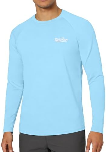 Men's UPF 50+ Sun Fishing Shirt, Long Sleeve UV Protection Tee, Quick Dry Rash Guard for Outdoor Swim Hiking - Image 2