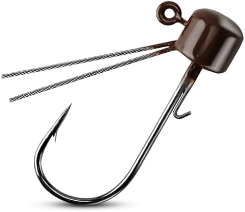 Dr.Fish 10 Pack Ned Rig Jig Heads, Weedless Mushroom Jig Heads Bass Fishing Hooks for Soft Lures Swimbaits Worms Freshwater by DrFish