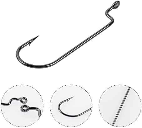 UCEC EWG Fishing Hooks, Offset Worm Hooks for Bass Fishing Hook Texas Rig - Image 2
