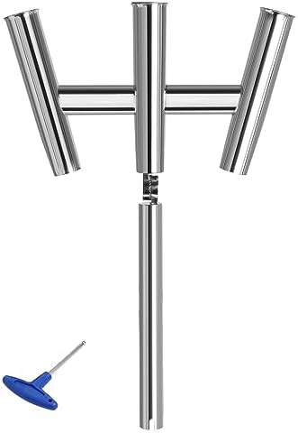 NovelBee 3 Tube Stainless Fishing Rod Holders for Boat,Outrigger Rod Holder by NovelBee