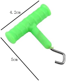 lasenersm 6 Pieces Knot Puller Fishing Knot Puller Fish Baiting Rig Tool Knotter Tie Tester Tightener Terminal Tackle Puller Knot Tool Accessory with T-Handle for Outdoor Fishing, Green - Image 2