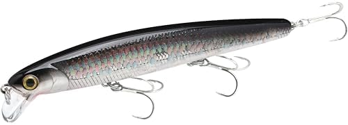 LUCKY CRAFT FlashMinnow 110 Ghost Series Saltwater Fishing Lures, Jerkbait for Halibut and Bass Fish, Slow Suspending 1–2 ft, Surf Fishing Gear and Tackle Box Accessories by LuckyCraftUSA