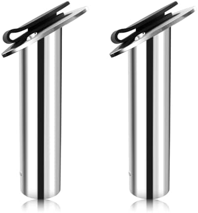 Fishing Rod Holder 2 Pack, 316 Stainless Steel 15/30/90 Degree Rod Holders for Fishing Boat, Flush Mount with Cap, Heavy Duty by Unknown