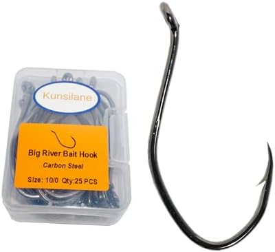 Catfishing Hooks, Big River Bait Hooks Offset Design for Flathead Catfish by Kunsilane